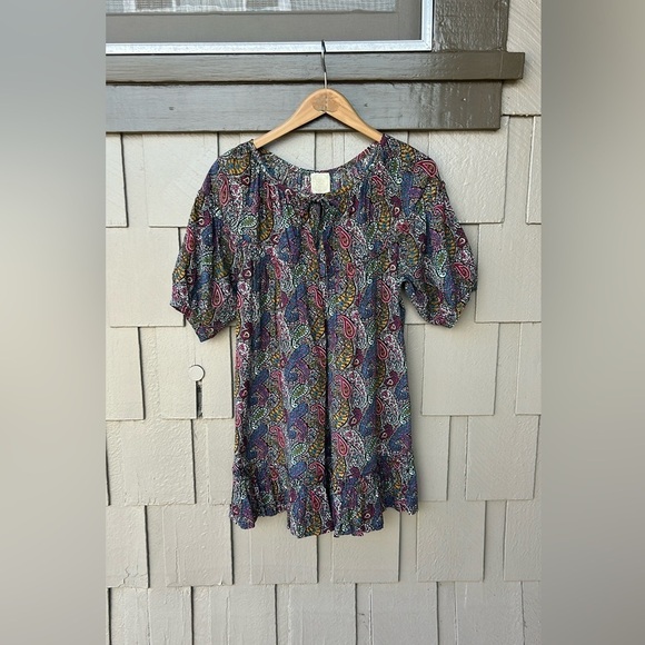 TOAST Dresses & Skirts - TOAST Bohemian Paisley Mini Dress Festival Cottagecore Resortwear Vacation Sz Sm
